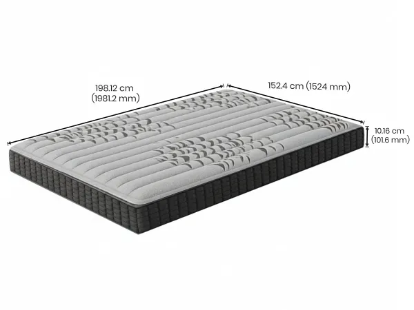 Orion Queen Upholstered Wooden Bed with Latex Foam Queen Bed Mattress (78 x 60 x 6 inches)